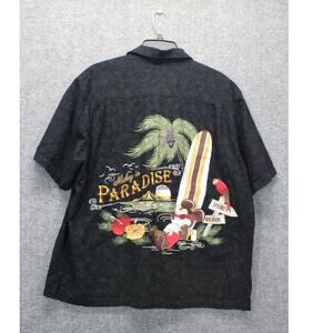 Mickey in Paradise Disney Hawaiian Shirt Size L Sleeve Embroidered